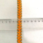 ruban décoratif dentelle polyester 1.4cm large blanc or rouge rose vert orange bleu motif