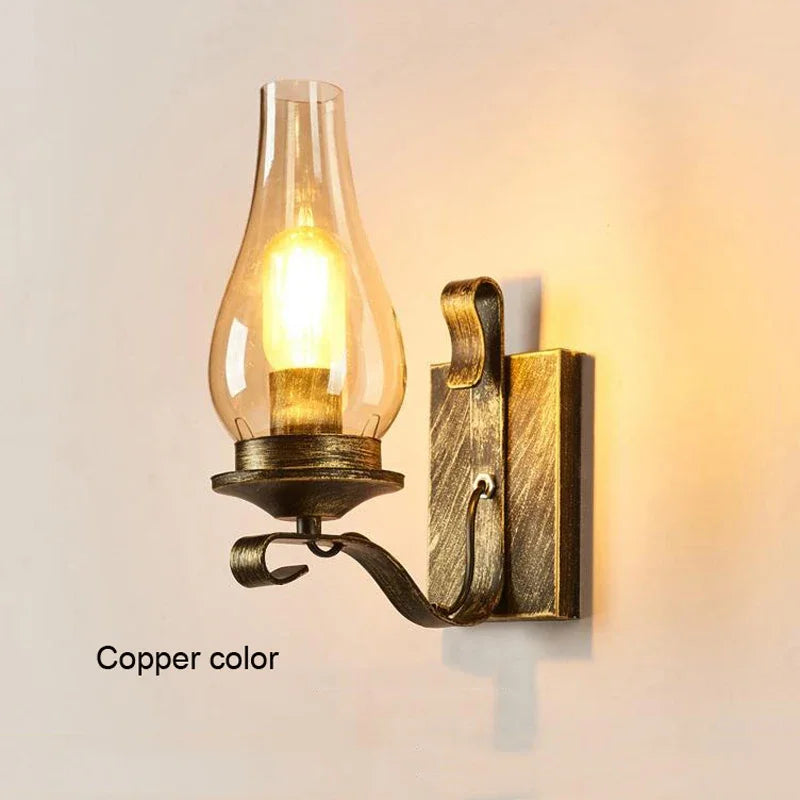 lampe murale vintage bronze verre opalin éclairage quotidien murale métallique texture rustique fixée mur