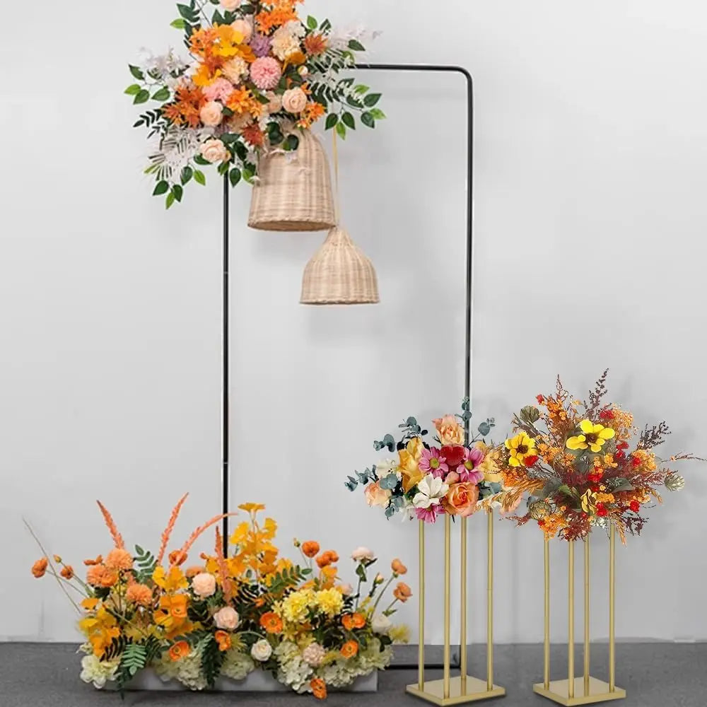 supports fleurs or modernes élégants décoration événement mariage party decorative flower holder centrois table