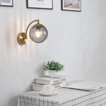 lampe murale moderne or métallique verre transparent strié cuisine chambre coucher salle manger