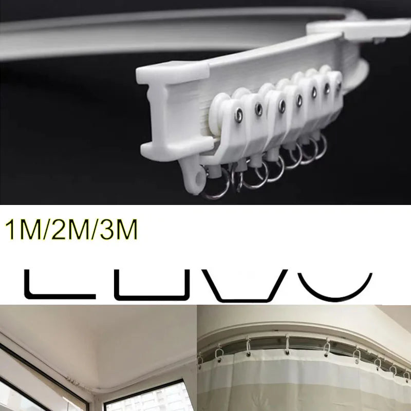rideau glissière blanc moderne clips top clamping 1m 2m 3m