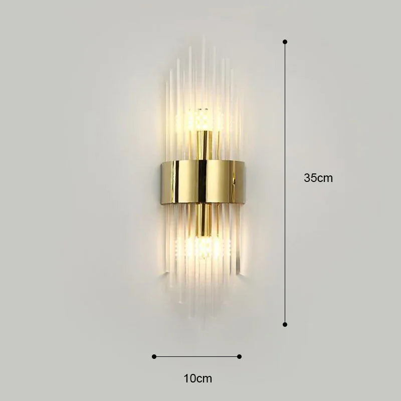 applique murale moderne or transparent acier inoxydable certification rohs ul vde ccc cqc fcc