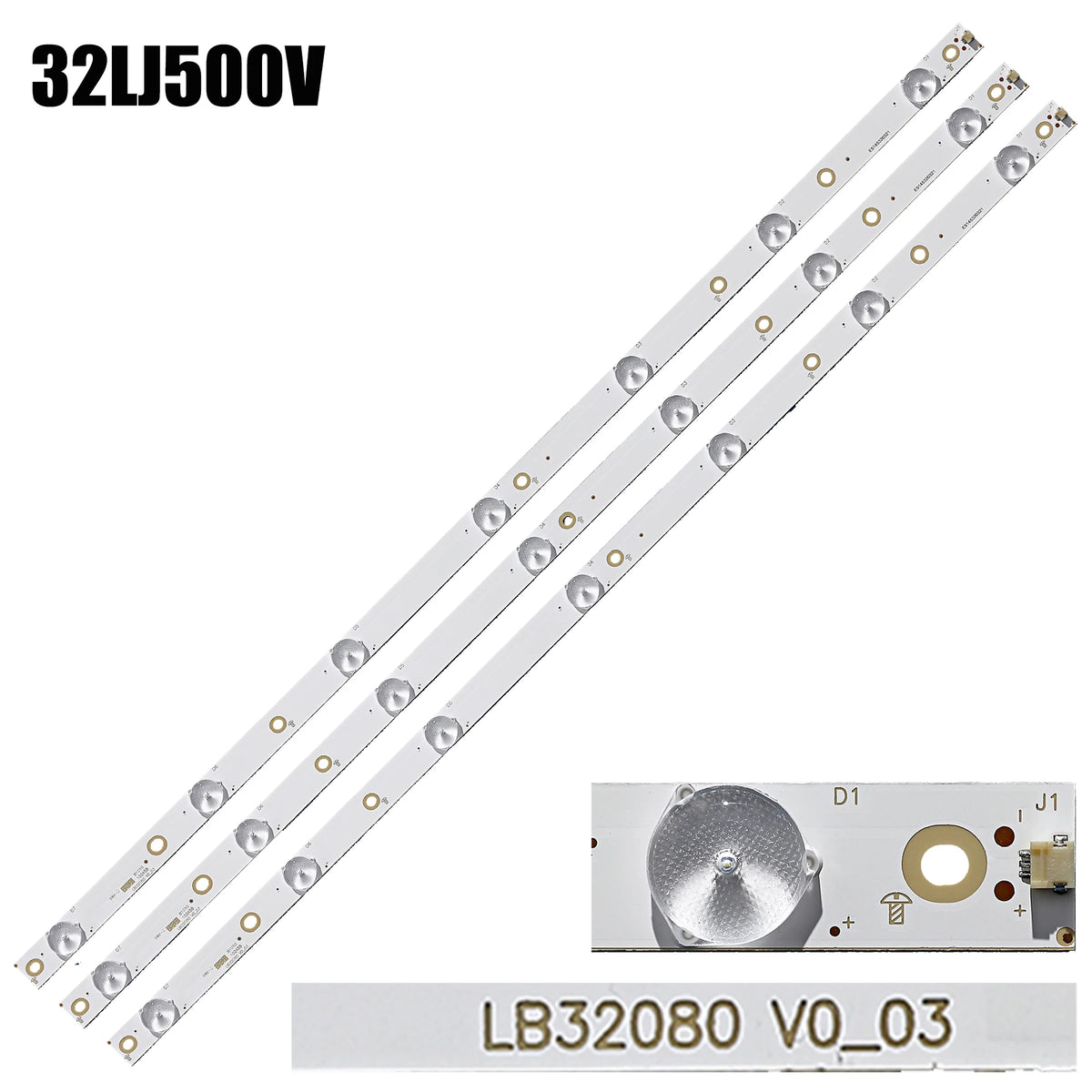 barre led argentée moderne rondelles dorées connecteurs électriques 3v 32pcs set