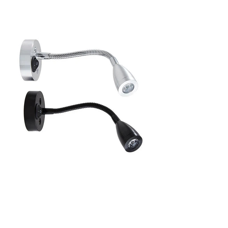 lampe murale flexible argentée moderne interrupteur inclinable led 12v cuisine salle manger
