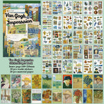 livre artistique van gogh impressions autocollants floral vert jaune blanc vintage.pages imprimees reproductions obras