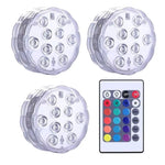 lampe led submersible transparente moderne 12 diodes rgb télécommande ip67 certifiée vde ul rohs
