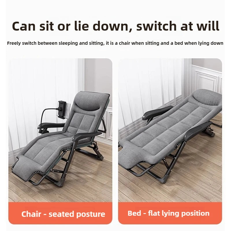 chaise longue gris tissu uni moderne bras massage support smartphone portable