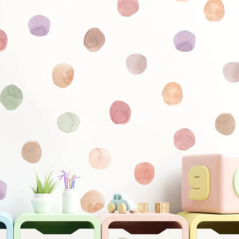 stickers muraux moderne violet rose vert stickers auto adhésifs chambre enfants deco moderne circles