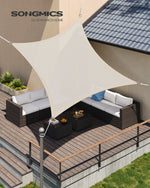 Voile d'ombrage 3x3 m gris anthracite installée sur terrasse