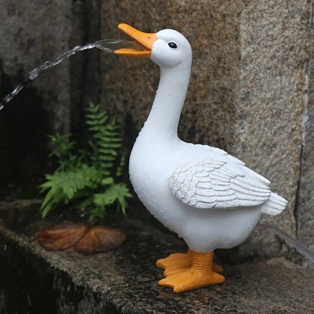figurines canards blanc orange texturées décoration animaux jardin extérieur miniature chic ornement
