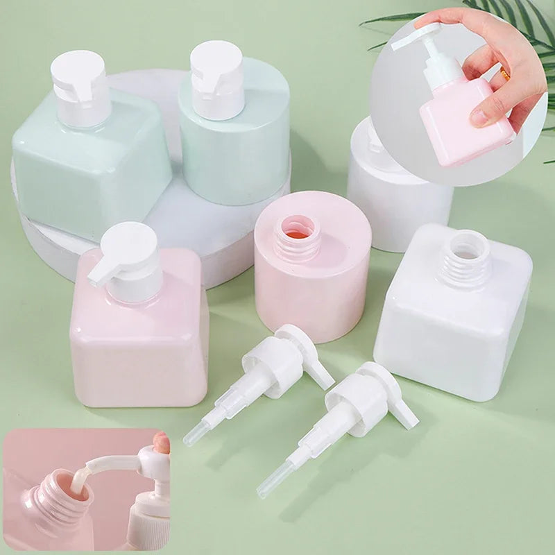flacons savon liquide 200ml 300ml vert rose blanc mat modernes minimalistes rechargeables voyage