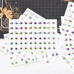 autocollants yeux stylisés multicolores dessin animé adhésifs argile polymère ultra légères diy bricolage travaux
