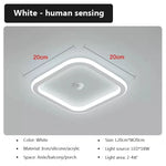 plafonniers led capteur mouvement blanc noir minimaliste moderne 20x20cm 249 2000lm