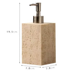ensemble produits salle bain moderne céramique beige clair porte brosse dents diffuseur parfum distributeur