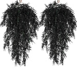 guirlande artificielle fleurs violettes feuilles vertes moderne extérieure accrochée chaîne métallique décoration jardin mariage