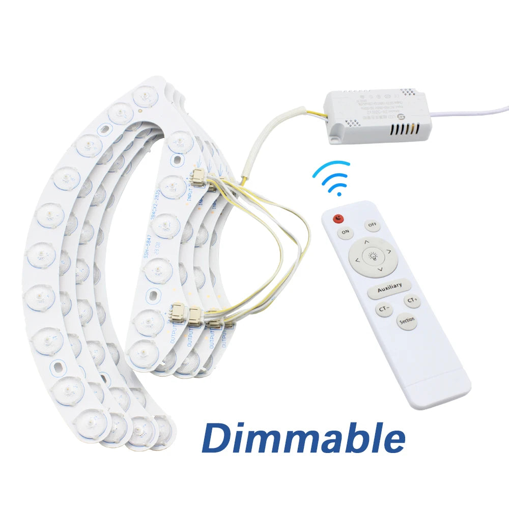 Module LED 72W 96W blanc circulaire points lumineux moderne aimants remote control infrared