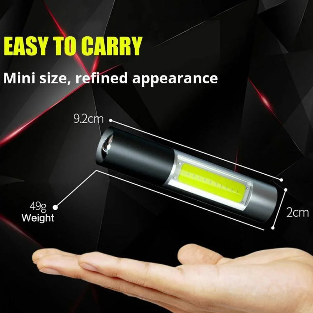 lampe torche rechargeable usb portable étanche modes commutation noir argenté moderne compact