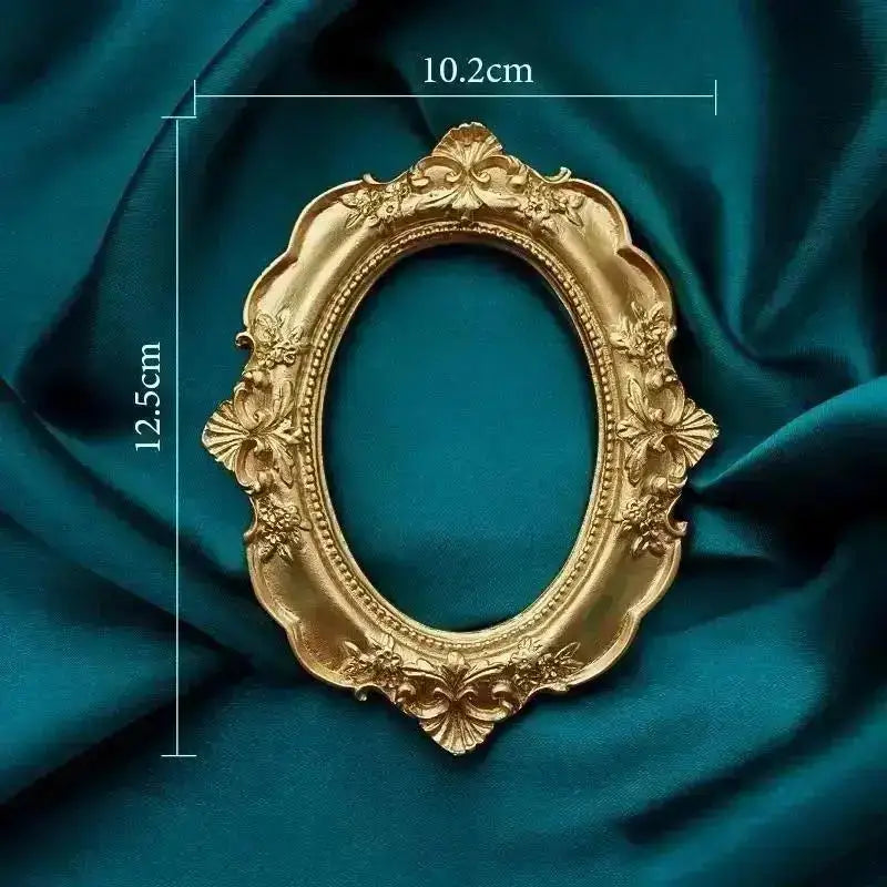 cadre photo vintage or floral résine décoratif européen baroque bijoux accessoire photo verte