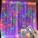 rideau lumineux multicolore transparent 100 led modes télécommande moderne festif