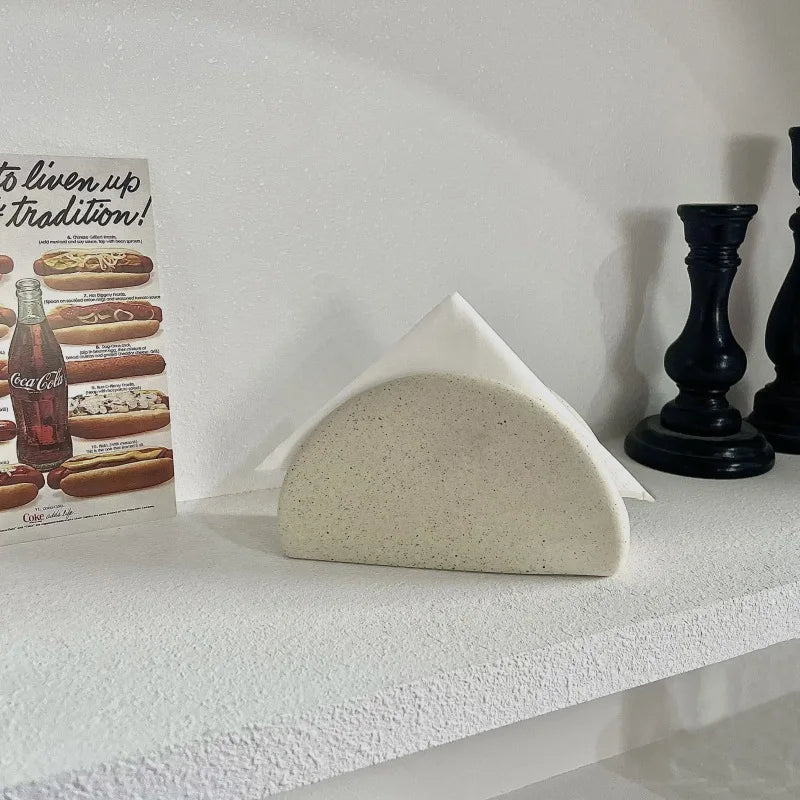 porte serviettes moderne métal blanc noir texture granuleuse décoration table minimaliste