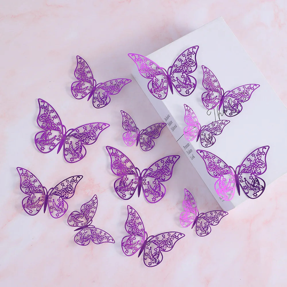 papillons décoratifs multicolores ornements floraux adhésifs diy gâteaux cupcakes boîtes cadeaux chambre coucher