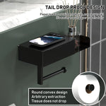 rangement mural moderne noir blanc salle bain porte papier toilette support smartphone éléments diffuseur