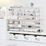 organisateur boîtes tiroirs transparent moderne trousses stylos maquillage rangement compartiments poignées