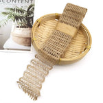 ruban jute beige motif géométrique rustique double face emballage cadeau decoration maison