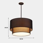 suspension lumineuse deux abat jour textile lin couleur beige noir blanc moderne minimaliste