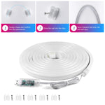 ruban led néon multicolore moderne télécommande bluetooth clips mur décoration salon
