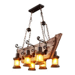 suspension lumineuse bois naturel ampoule filament industriel rustique verre translucide