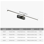 lampe miroir moderne noir fixée mur éclairage led tricolore 60cm 80cm 100cm
