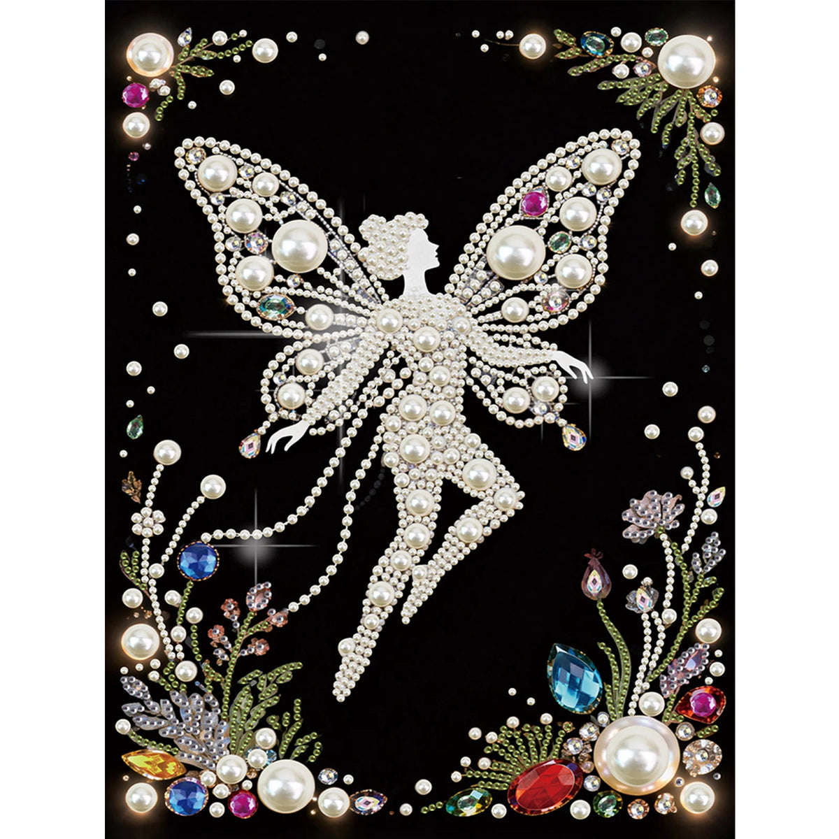 tableau décoratif motifs floraux strass or élégant art décoratif diy adulte modernes incluséesOpaqueFlyGirlElves