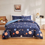 Housse de couette fluorescente motif cosmos anglais - Ombre Interieur