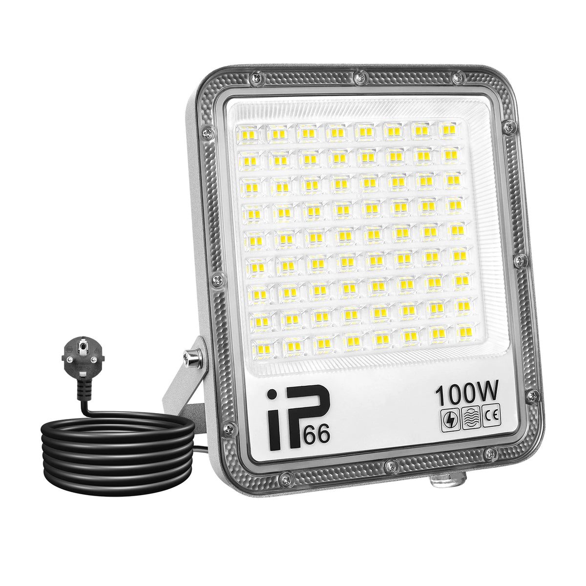 projecteur led moderne blanc ip66 230mm 275mm câble prise acextérieur