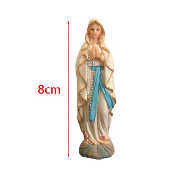 figurine virgin mary résine religieuse ange doré fleurs roses base décorative 8cm 13cm