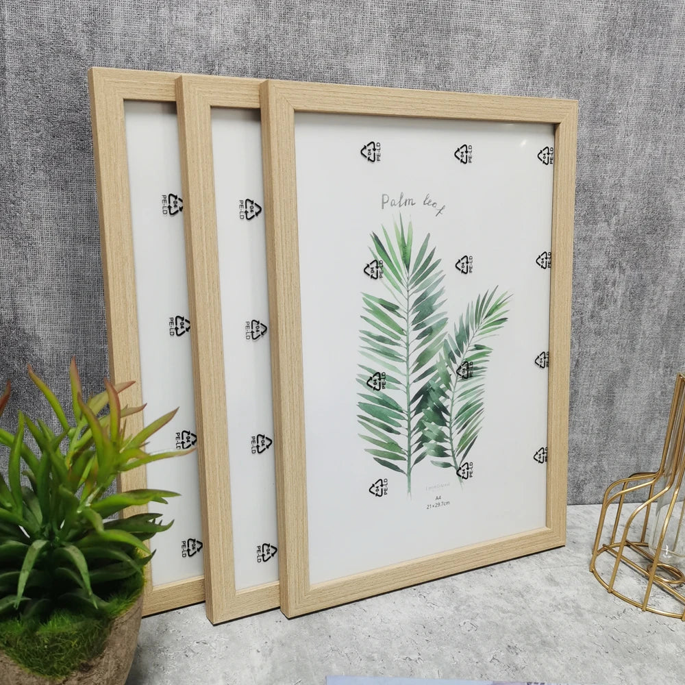 lot cadres photo bois naturel moderne décoration murale maison rustique