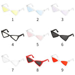 lunettes soleil transparentes clips nasaux verres colorés moderne rouge noir blanc bleu clair rose
