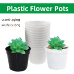 jardinière moderne pots plastique noir blanc succulente drainage plante verteintérieur minimaliste