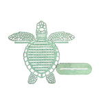 porte bijoux tortue verte bois clair ajouré motifs horizontaux naturel marin suspendu
