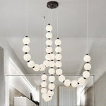 suspension lumineuse blanches moderne chaînes fixées support inclusion chaînes moderne