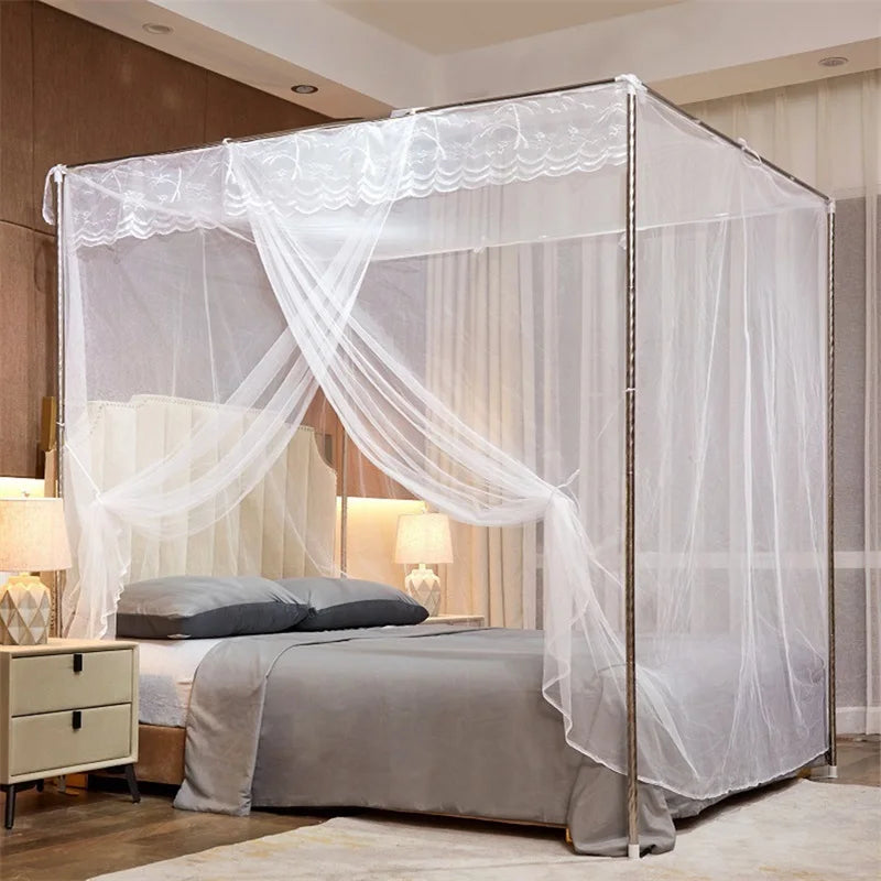 moustiquaire lit dentelle blanche rideau lit princesse décoratif clips fixation