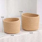 corbeilles rangement tissées coton blanc rose bleu clair pliables respectueuses l'environnement multifonctionnelles moderne rustique