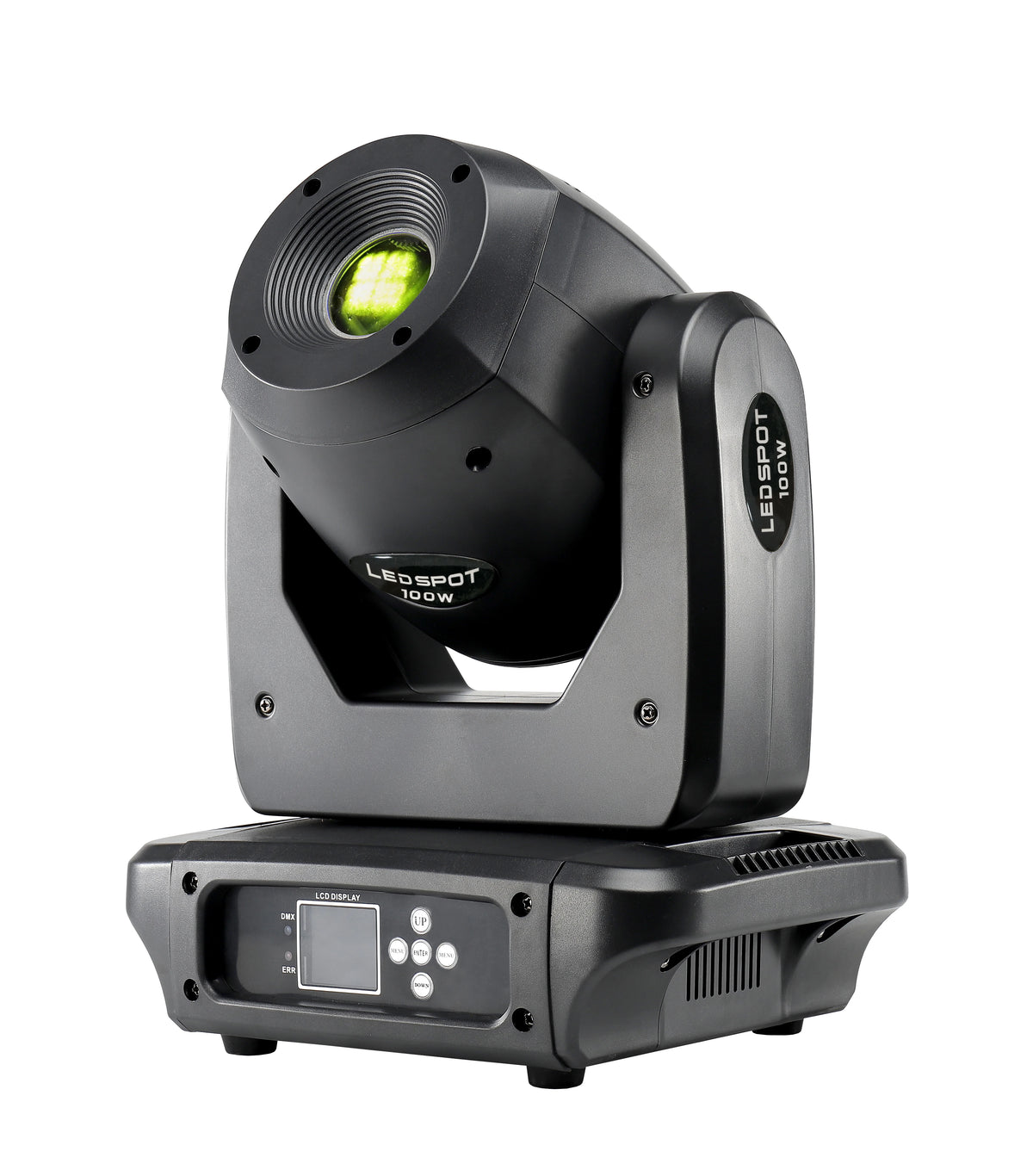 projecteur led 100w dmx scènes professionnelles éclairage scène spot noir prisme faces