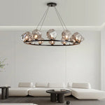 suspension lumineuse moderne scandinave ampoules led noir transparent