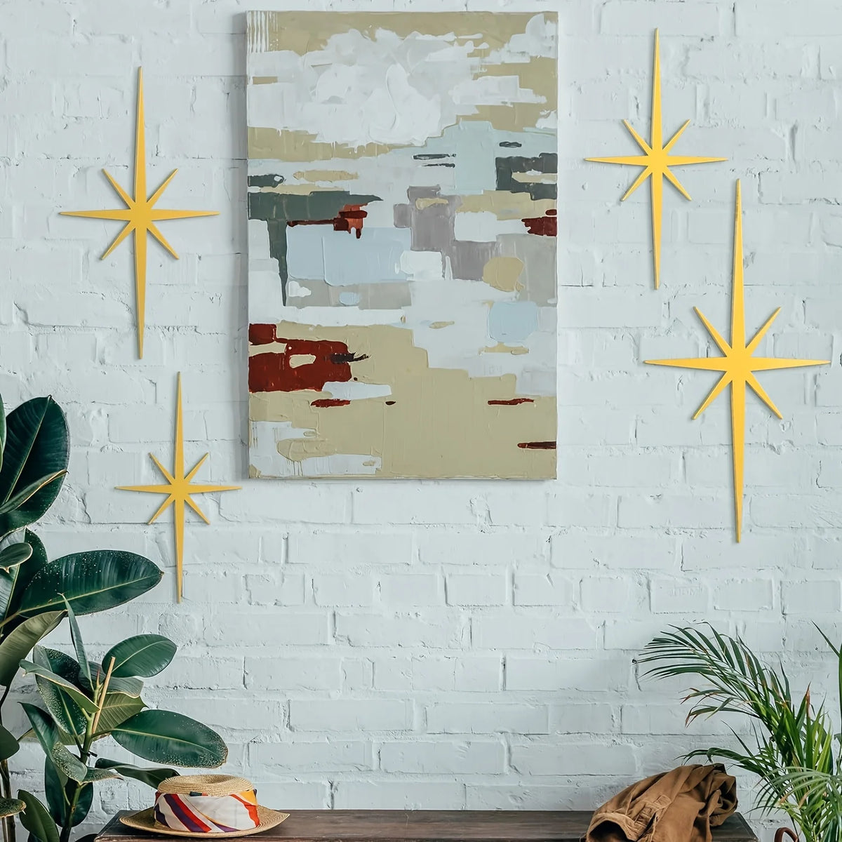 décorations murales étoiles métal or argent modernes 17.8cm 21cm 35cm 6cm