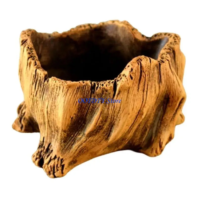 jardinière cache pot tronc arbre marron rustique plante succulente texture bois naturelle balcon jardin