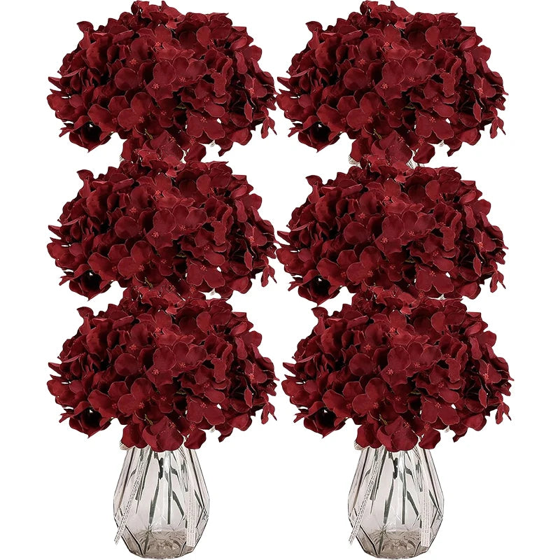décoration intérieure moderne bouquet artificiels hortensias blanc soie 50 tiges vase translucide