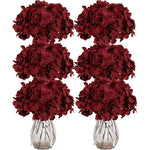 décoration intérieure moderne bouquet artificiels hortensias blanc soie 50 tiges vase translucide