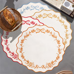 serviette table classique guirlande feuilles ruban blanc bleu orange rouge violet doré respectueux environnement